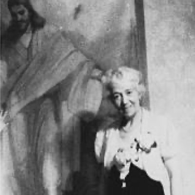 Minerva Teichert with Jesus's Red Robe Painting