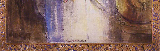 Bottom border of Queen Esther painting - Minerva Teichert