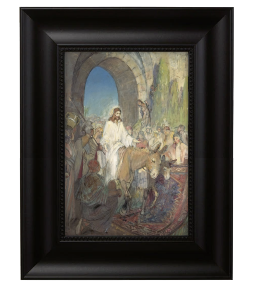 LDS canvas of Christ entering Jerusalem- Minerva Teichert